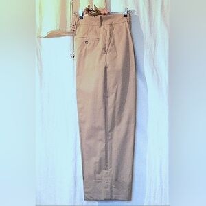 CLUB MONACO Cuffed Ankle Crop High Rise Beige Wide Legs